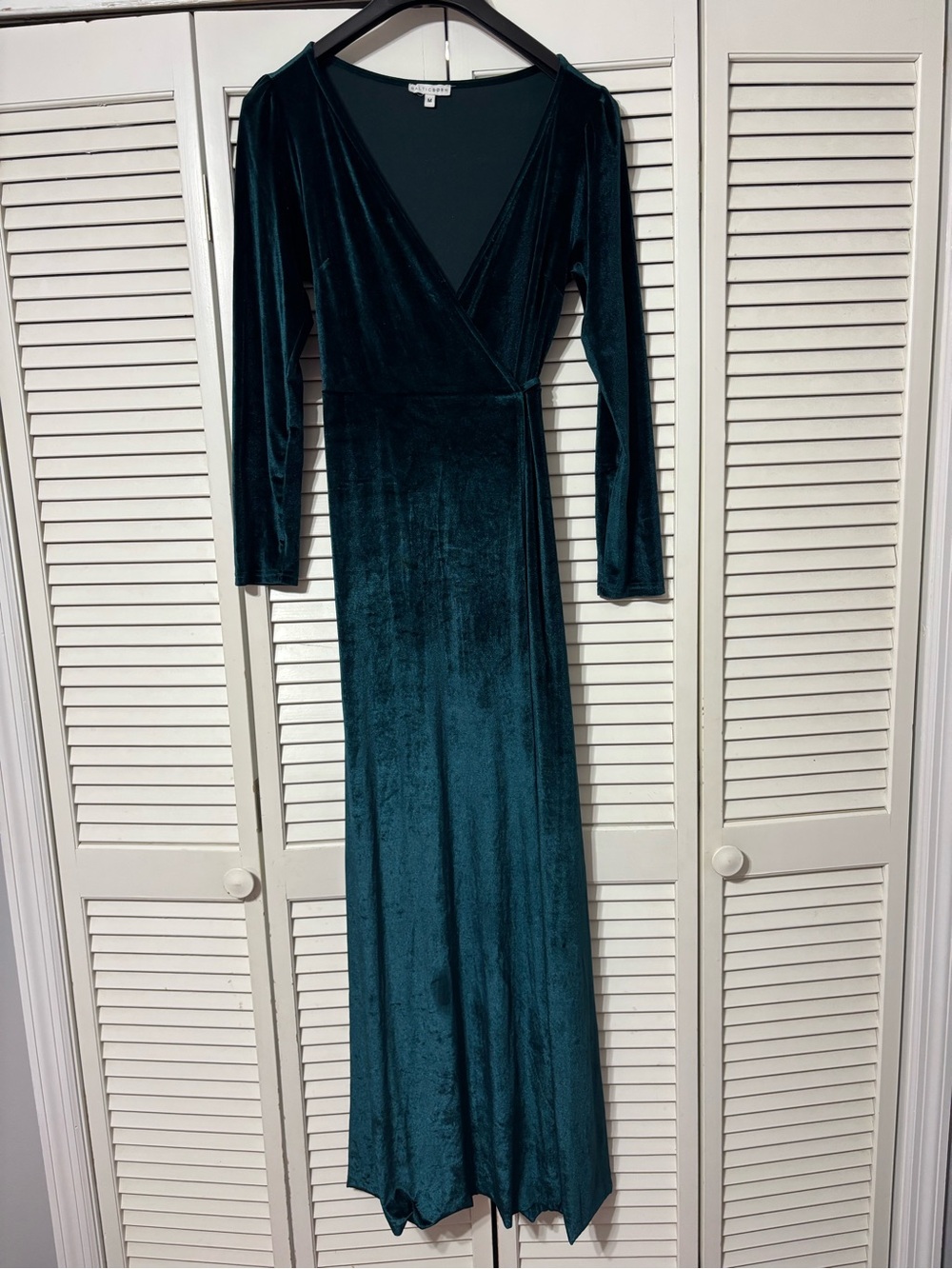 Baltic Born Deep Teal Velvet Wrap Maxi Dress